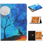 For iPad Mini 4 / 3 / 2 / 1 Colored Drawing Pattern Horizontal Flip Leather Case with Holder & Card Slots & Sleep / Wake-up Function(Moonlight Cat) - 1
