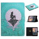 For Amazon Kindle Fire HD10 (2017) Colored Drawing Pattern Horizontal Flip Leather Case with Holder & Card Slots & Sleep / Wake-up Function(Mermaid) - 1