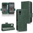 For Sharp Aquos Wish 3 Symmetrical Triangle Pattern Leather Phone Case(Green) - 1