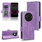 For Sharp Aquos R8 Pro Symmetrical Triangle Pattern Leather Phone Case(Purple) - 1