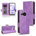 For Sharp Aquos Sense8 Symmetrical Triangle Pattern Leather Phone Case(Purple) - 1