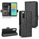 For Sony Xperia 10 V Symmetrical Triangle Pattern Leather Phone Case(Black) - 1