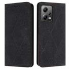 For Redmi Note 12 5G Global Ethnic Embossed Adsorption Leather Phone Case(Black) - 1