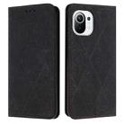 For Xiaomi 11 Lite Ethnic Embossed Adsorption Leather Phone Case(Black) - 1