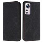 For Xiaomi 12 Lite Ethnic Embossed Adsorption Leather Phone Case(Black) - 1