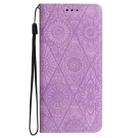 For Xiaomi Poco X3 NFC Ethnic Embossed Adsorption Leather Phone Case(Purple) - 2