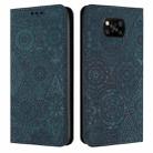 For Xiaomi Poco X3 NFC Ethnic Embossed Adsorption Leather Phone Case(Blue) - 1