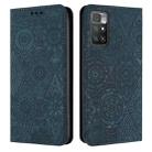 For Xiaomi Redmi 10 Ethnic Embossed Adsorption Leather Phone Case(Blue) - 1