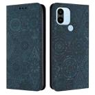 For Xiaomi Redmi A1+ Ethnic Embossed Adsorption Leather Phone Case(Blue) - 1