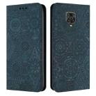 For Redmi Note 9 Pro Ethnic Embossed Adsorption Leather Phone Case(Blue) - 1