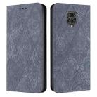 For Redmi Note 9 Pro Ethnic Embossed Adsorption Leather Phone Case(Grey) - 1