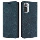 For Redmi Note 10 Pro Ethnic Embossed Adsorption Leather Phone Case(Blue) - 1