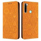 For Redmi Note 8 Ethnic Embossed Adsorption Leather Phone Case(Yellow) - 1