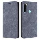 For Redmi Note 8 Ethnic Embossed Adsorption Leather Phone Case(Grey) - 1