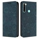 For Redmi Note 8T Ethnic Embossed Adsorption Leather Phone Case(Blue) - 1