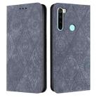 For Redmi Note 8T Ethnic Embossed Adsorption Leather Phone Case(Grey) - 1