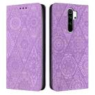 For Redmi Note 8 Pro Ethnic Embossed Adsorption Leather Phone Case(Purple) - 1