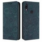 For Redmi Note 7 / 7 Pro Ethnic Embossed Adsorption Leather Phone Case(Blue) - 1