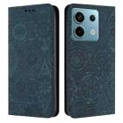 For Xiaomi Redmi Note 13 Pro 5G Ethnic Embossed Adsorption Leather Phone Case(Blue) - 1