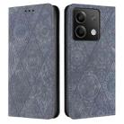 For Xiaomi Redmi Note 13 Ethnic Embossed Adsorption Leather Phone Case(Grey) - 1