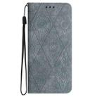 For Xiaomi Redmi 13 4G Ethnic Embossed Adsorption Leather Phone Case(Grey) - 3