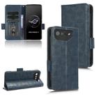 For Asus ROG Phone 7 Symmetrical Triangle Pattern Leather Phone Case(Blue) - 1
