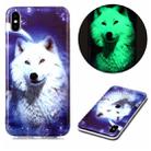 For iPhone XS Max Luminous TPU Soft Protective Case(Starry Sky Wolf) - 1
