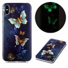 For iPhone XS Max Luminous TPU Soft Protective Case(Double Butterflies) - 1