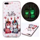 For iPhone 7 Plus / 8 Plus Luminous TPU Soft Protective Case(Couple Unicorn) - 1