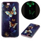 For iPhone 7 Plus / 8 Plus Luminous TPU Soft Protective Case(Double Butterflies) - 1