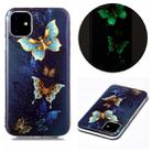 For iPhone 11 Luminous TPU Soft Protective Case(Double Butterflies) - 1