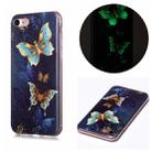 For iPhone SE 2022 / SE 2020 / 8 / 7 Luminous TPU Soft Protective Case(Double Butterflies) - 1