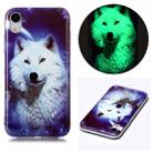 For iPhone XR Luminous TPU Soft Protective Case(Starry Sky Wolf) - 1