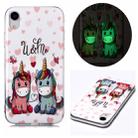 For iPhone XR Luminous TPU Soft Protective Case(Couple Unicorn) - 1