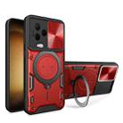 For Infinix Note 12 4G CD Texture Sliding Camshield Magnetic Holder Phone Case(Red) - 1