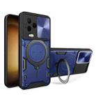 For Infinix Note 12 4G CD Texture Sliding Camshield Magnetic Holder Phone Case(Blue) - 1