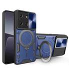 For Infinix Note 30i CD Texture Sliding Camshield Magnetic Holder Phone Case(Blue) - 1