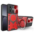 For Infinix Smart 8 Plus CD Texture Sliding Camshield Magnetic Holder Phone Case(Red) - 1