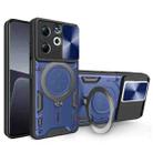 For Infinix Smart 8 Plus CD Texture Sliding Camshield Magnetic Holder Phone Case(Blue) - 1