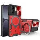 For Infinix Smart 9 / Hot 50i CD Texture Sliding Camshield Magnetic Holder Phone Case(Red) - 1