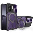 For Infinix Smart 9 / Hot 50i CD Texture Sliding Camshield Magnetic Holder Phone Case(Purple) - 1