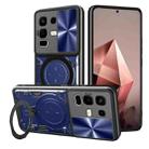 For Infinix Note 50x CD Texture Sliding Camshield Magnetic Holder Phone Case(Blue) - 1