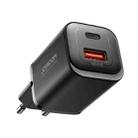 JOYROOM TCF08 30W USB+USB-C / Type-C Dual Port Charger, Plug:EU Plug(Black) - 1