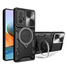 For Xiaomi Redmi Note 10 Pro 4G CD Texture Sliding Camshield Magnetic Holder Phone Case(Black) - 1