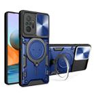 For Xiaomi Redmi Note 10 Pro 4G CD Texture Sliding Camshield Magnetic Holder Phone Case(Blue) - 1