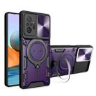 For Xiaomi Redmi Note 10 Pro 4G CD Texture Sliding Camshield Magnetic Holder Phone Case(Purple) - 1