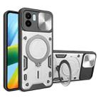 For Xiaomi Redmi A1 4G CD Texture Sliding Camshield Magnetic Holder Phone Case(Silver) - 1