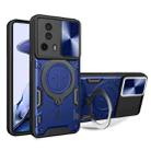 For Xiaomi 13 Lite / Civi 2 5G CD Texture Sliding Camshield Magnetic Holder Phone Case(Blue) - 1