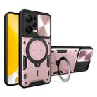 For Xiaomi Redmi Note 12 Pro 5G CD Texture Sliding Camshield Magnetic Holder Phone Case(Pink) - 1