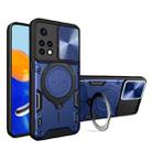 For Xiaomi Redmi Note 11 Global CD Texture Sliding Camshield Magnetic Holder Phone Case(Blue) - 1